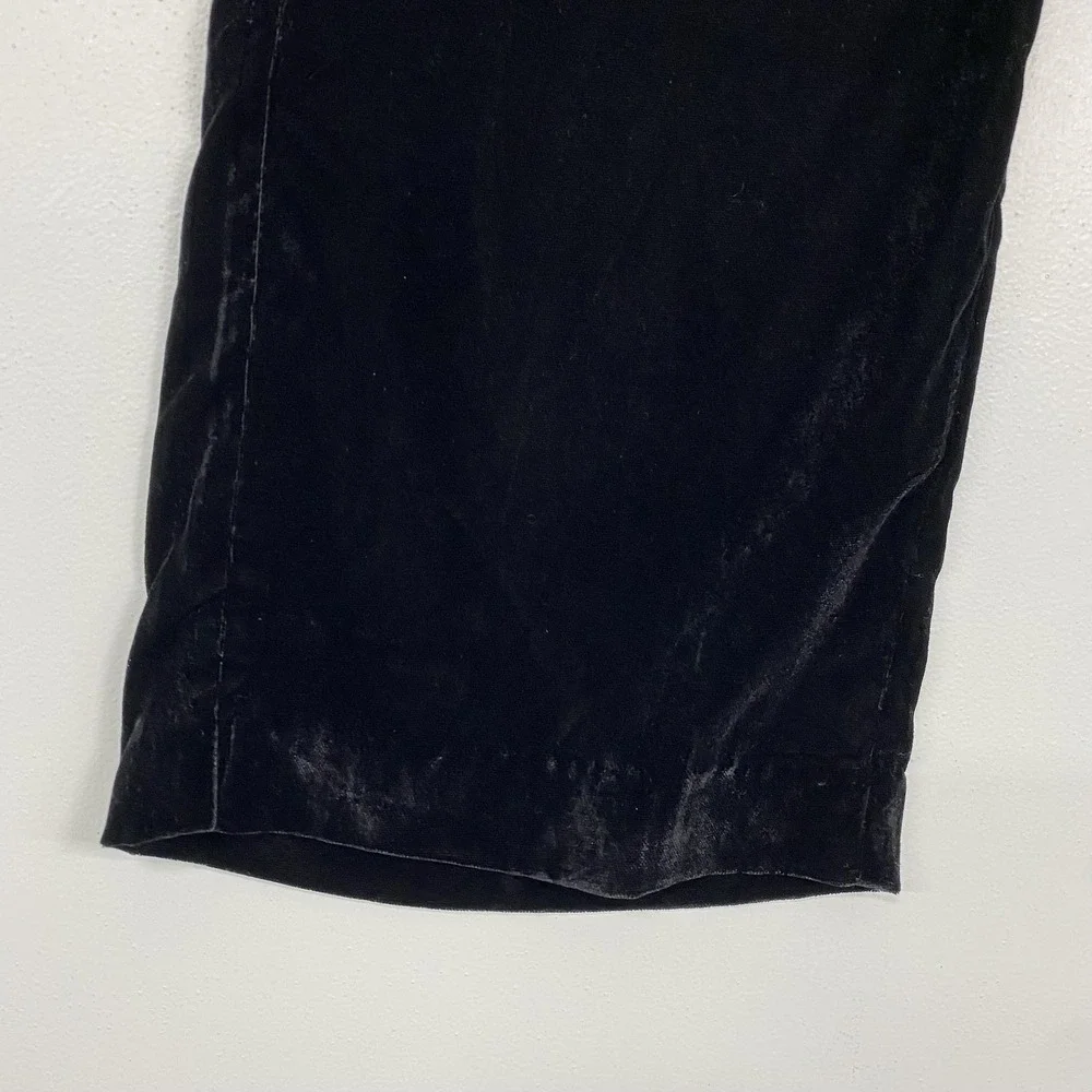 American Eagle Pants Womens XLT Black Velvet Pleated Lined Elastic Waist Bohemia